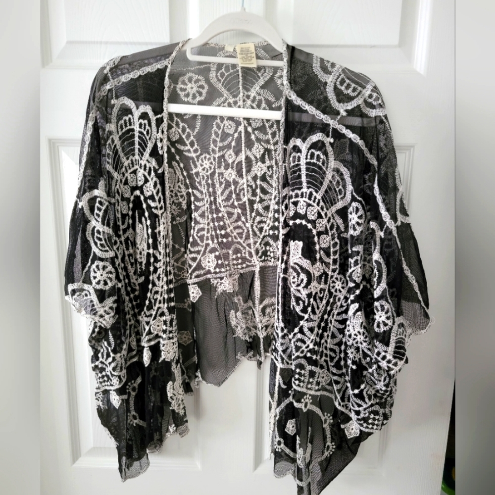 Lace, embroidered top